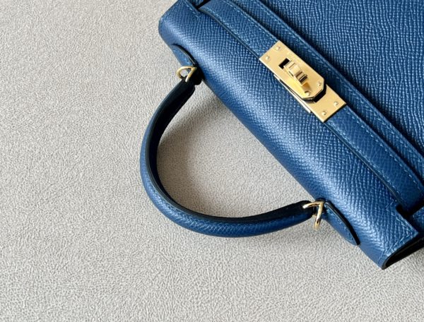 Kelly Mini Epsom Deep Blue (S4) Gold Hardware - Image 7