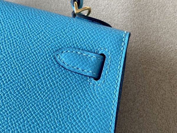 Kelly Mini Epsom Blue du Nord (P3) Gold Hardware - Image 8