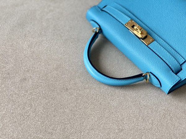 Kelly Mini Epsom Blue du Nord (P3) Gold Hardware - Image 6