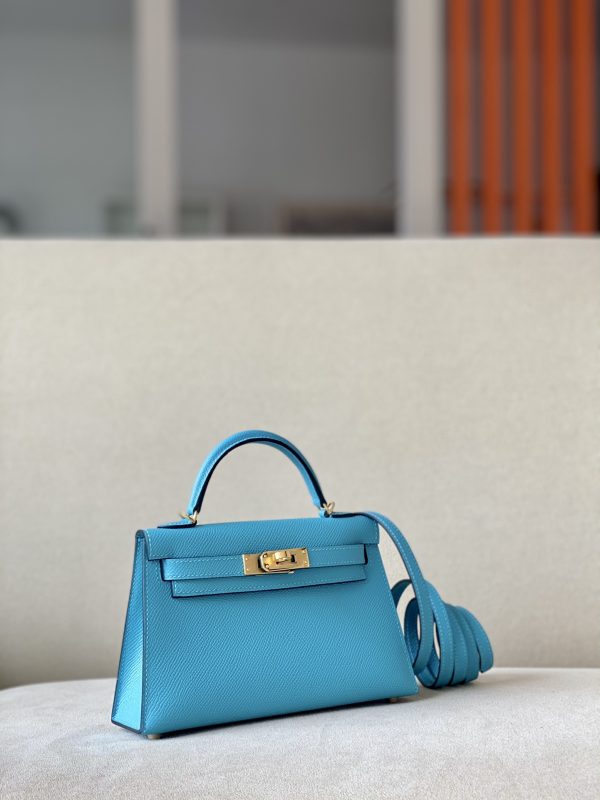 Kelly Mini Epsom Blue du Nord (P3) Gold Hardware
