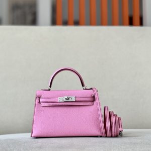 Kelly Mini Epsom Pink (5P) Palladium Hardware