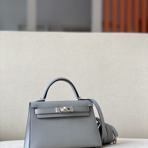 Kelly Mini Epsom Gris Mouette (4Z) Palladium Hardware