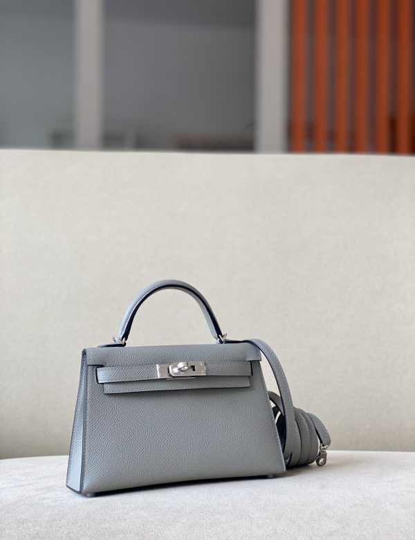 Kelly Mini Epsom Gris Mouette (4Z) Palladium Hardware - Image 2