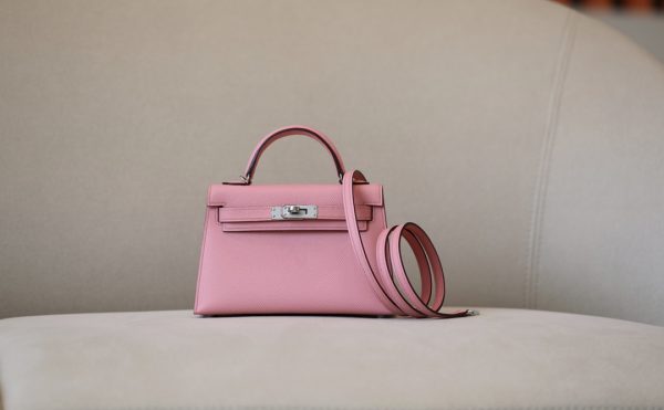 Kelly Mini Epsom Rose Confetti (1Q) Palladium Hardware