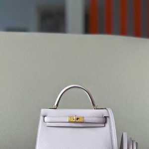 Kelly Mini Epsom Mauve Pale (09) Gold Hardware