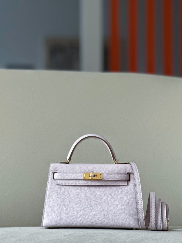 Kelly Mini Epsom Mauve Pale (09) Gold Hardware