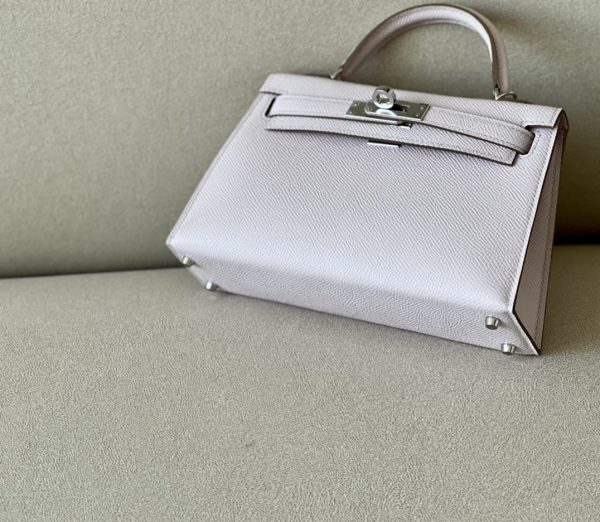 Kelly Mini Epsom Mauve Pale (09) Palladium Hardware - Image 4