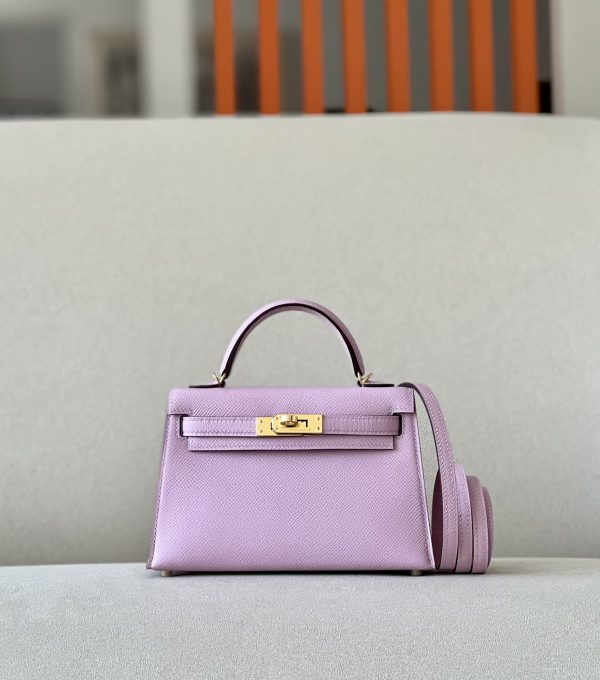 Kelly Mini Epsom Mauve Sylvestre (X9) Gold Hardware