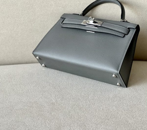 Kelly Mini Epsom Gris Meyer (0L) Palladium Hardware - Image 4