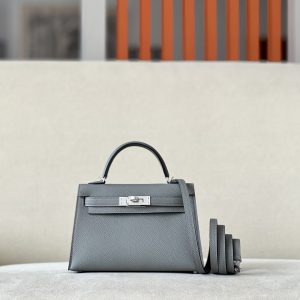 Kelly Mini Epsom Gris Meyer (0L) Palladium Hardware