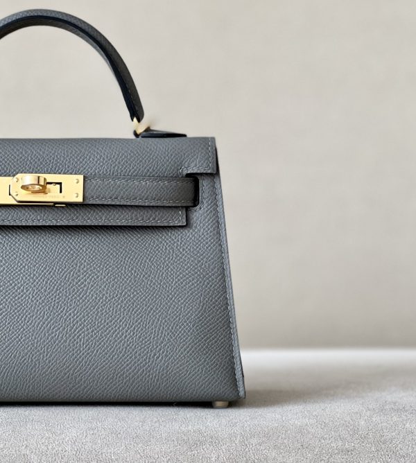Kelly Mini Epsom Gris Meyer (0L) Gold Hardware - Image 10