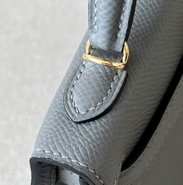 Kelly Mini Epsom Gris Meyer (0L) Gold Hardware - Image 9