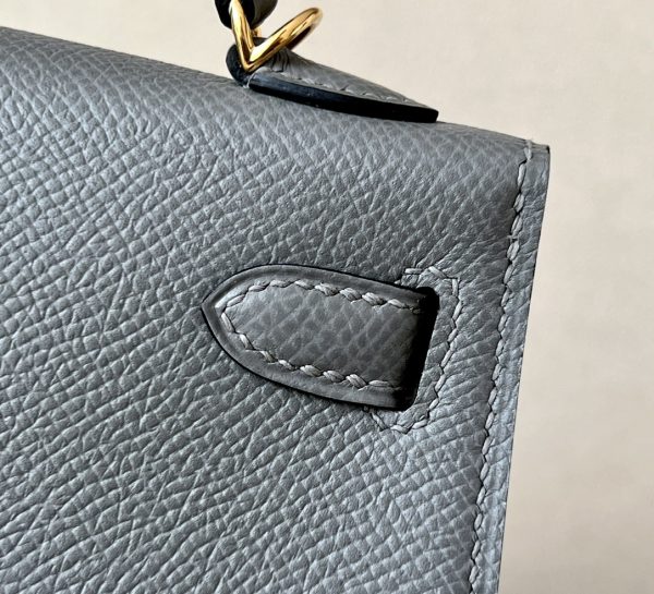 Kelly Mini Epsom Gris Meyer (0L) Gold Hardware - Image 8