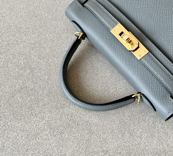 Kelly Mini Epsom Gris Meyer (0L) Gold Hardware - Image 7