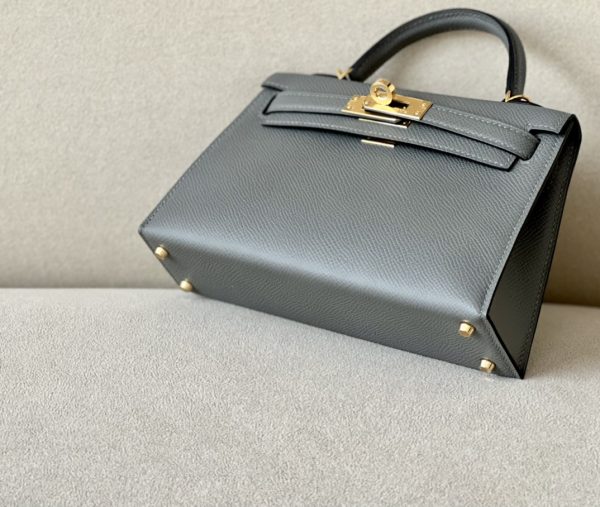 Kelly Mini Epsom Gris Meyer (0L) Gold Hardware - Image 4