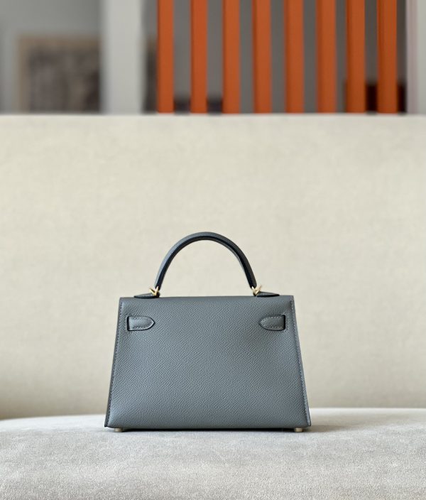 Kelly Mini Epsom Gris Meyer (0L) Gold Hardware - Image 3