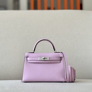 Kelly Mini Epsom Mauve Sylvestre (X9) Palladium Hardware