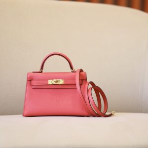Kelly Mini Epsom Rose Jeipur (T5) Gold Hardware