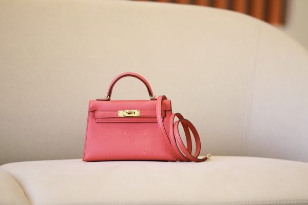 Kelly Mini Epsom Rose Jeipur (T5) Gold Hardware