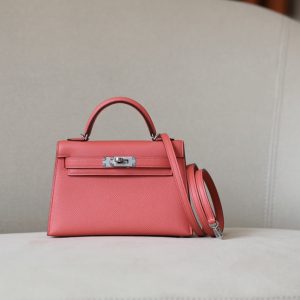 Kelly Mini Epsom Rose Jeipur (T5) Palladium Hardware