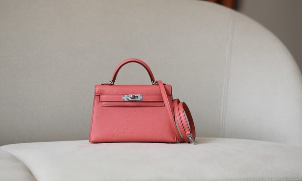 Kelly Mini Epsom Rose Jeipur (T5) Palladium Hardware