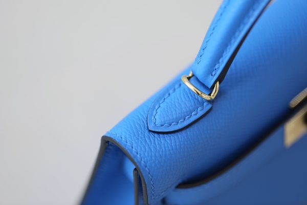 Kelly Mini Epsom Bleu Brighton (7E) Gold Hardware - Image 9