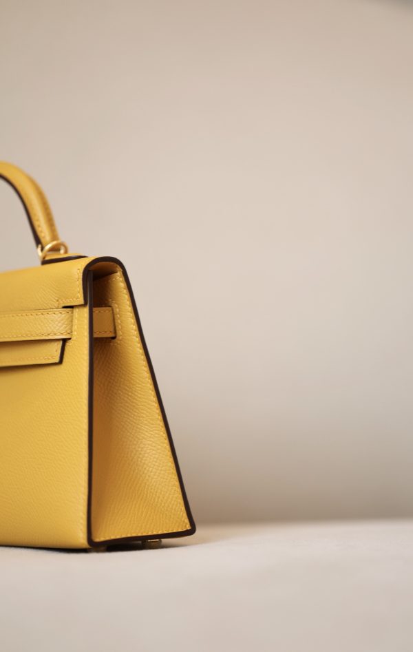 Kelly Mini Epsom Jaune Amber (9D) Gold Hardware - Image 8