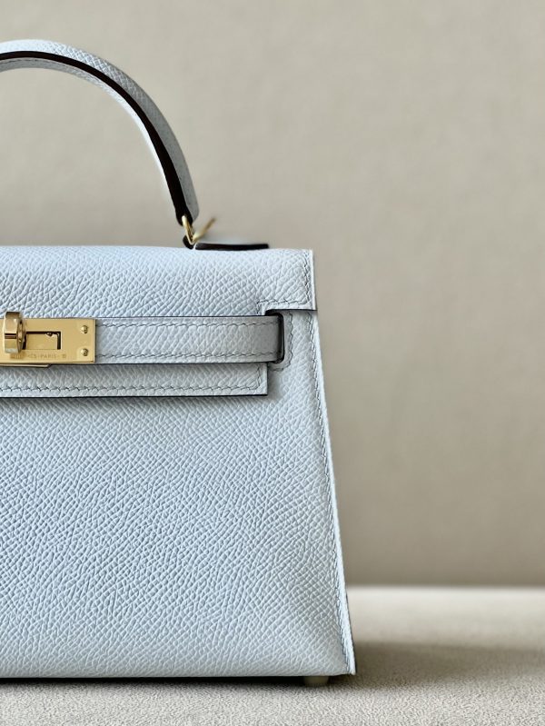 Kelly Mini Epsom Blue Pale (08) Gold Hardware - Image 8