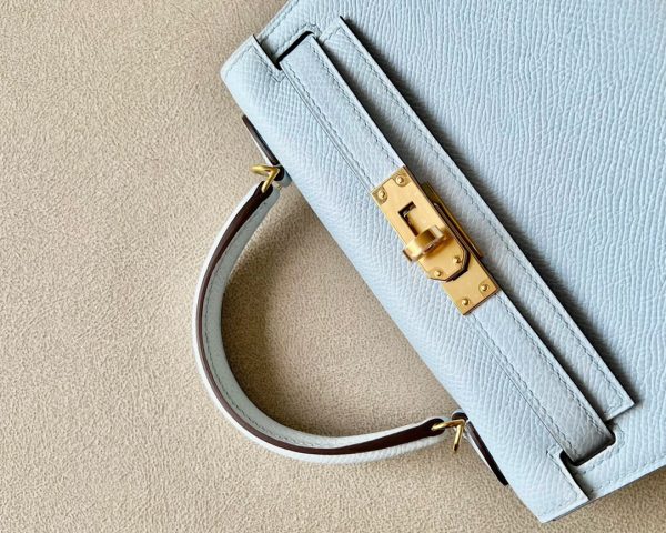 Kelly Mini Epsom Blue Pale (08) Gold Hardware - Image 5