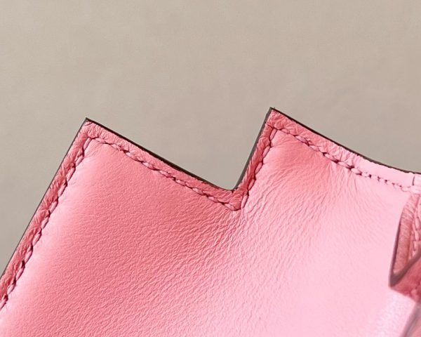 Kelly Mini Ostrich Rose Bubblegum  (L4)  Hardware - Image 6