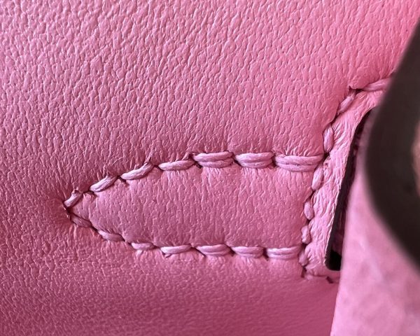 Kelly Mini Ostrich Rose Bubblegum  (L4)  Hardware - Image 4