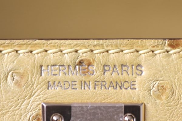 Kelly Mini Ostrich Jaune Amber (9D)  Hardware - Image 10