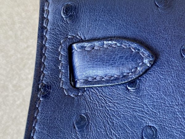 Kelly Mini Ostrich Deep Blue (S4) Gold Hardware - Image 6
