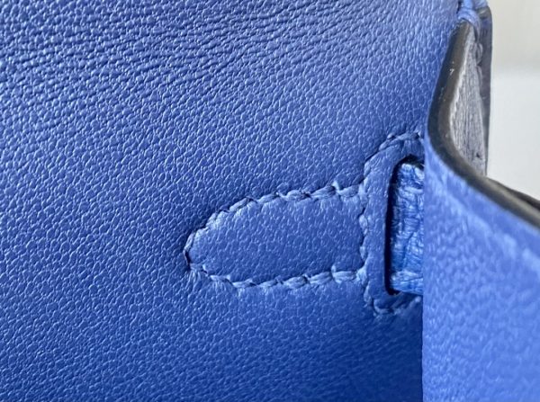 Kelly Mini Ostrich Deep Blue (S4) Gold Hardware - Image 9