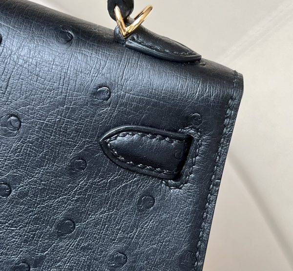 Kelly Mini Ostrich Nior (89) Gold Hardware - Image 9
