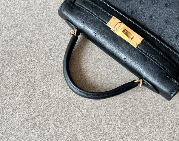 Kelly Mini Ostrich Nior (89) Gold Hardware - Image 8