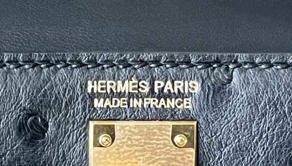 Kelly Mini Ostrich Nior (89) Gold Hardware - Image 7