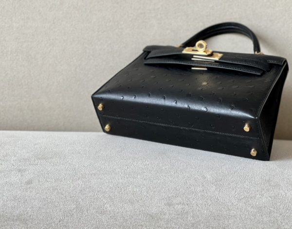 Kelly Mini Ostrich Nior (89) Gold Hardware - Image 4