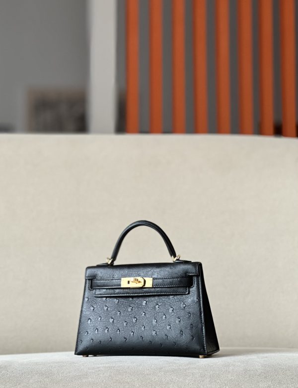 Kelly Mini Ostrich Nior (89) Gold Hardware - Image 2