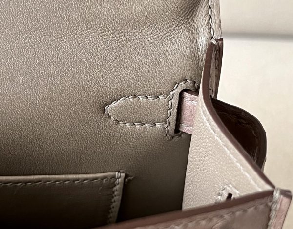 Kelly Mini Ostrich Kaki (P8) Gold Hardware - Image 6
