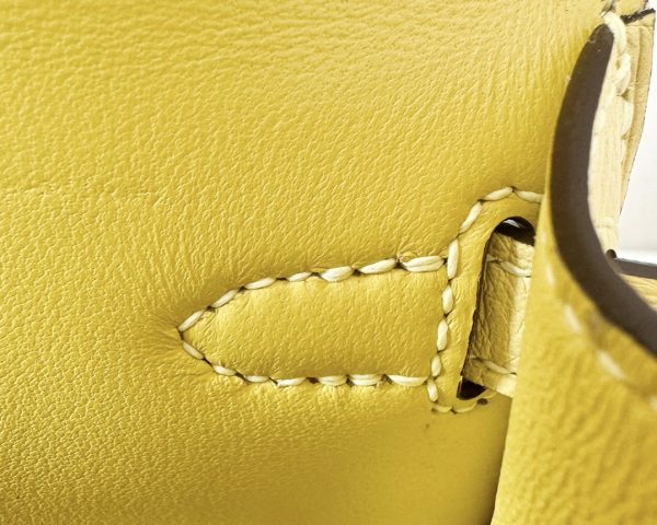 Kelly Mini Ostrich Lime (9R) Palladium Hardware - Image 5