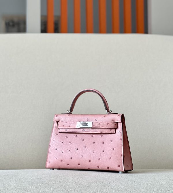 Kelly Mini Ostrich Terre Cuite (94) Palladium Hardware - Image 2