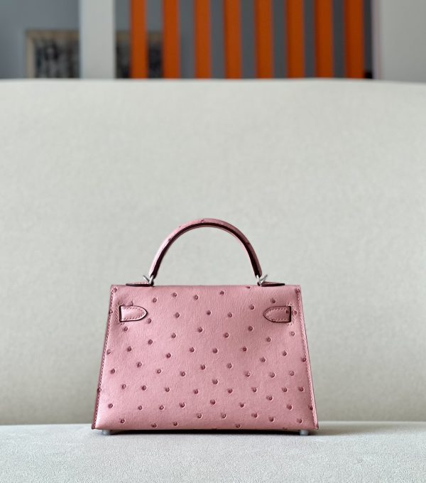 Kelly Mini Ostrich Terre Cuite (94) Palladium Hardware - Image 3