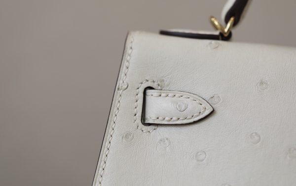 Kelly Mini Ostrich Parchemin (3C) Gold Hardware - Image 6