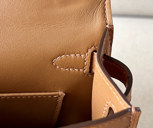 Kelly Mini Ostrich Gold (37) Gold Hardware - Image 6