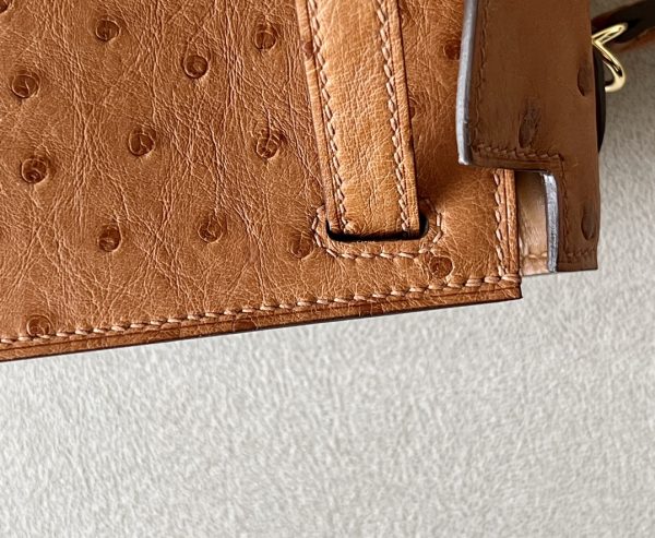Kelly Mini Ostrich Gold (37) Gold Hardware - Image 5