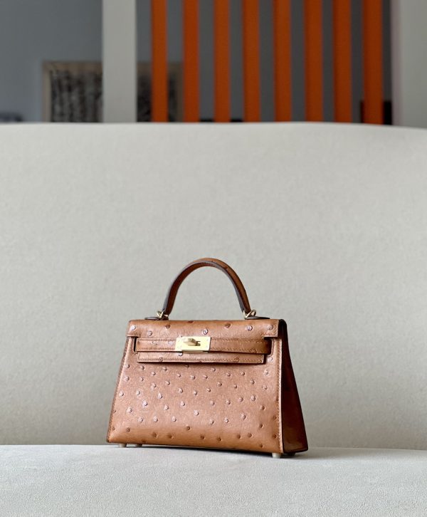 Kelly Mini Ostrich Gold (37) Gold Hardware - Image 2