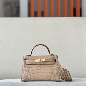 Kelly Mini Alligator Chai (0M) Gold Hardware