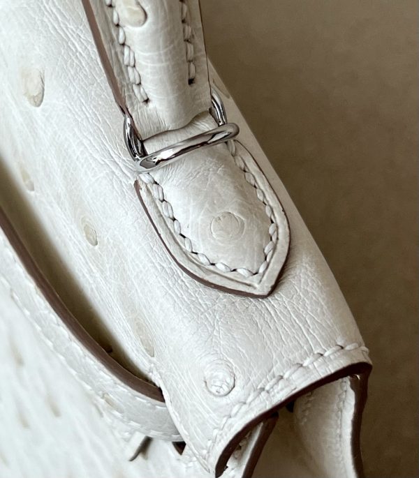 Kelly Mini Ostrich Parchemin (3C) Palladium Hardware - Image 10