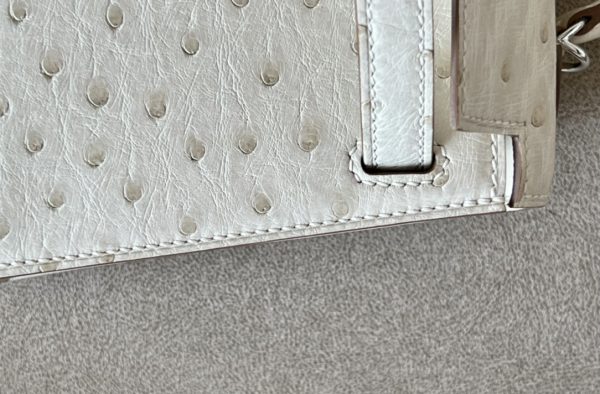 Kelly Mini Ostrich Parchemin (3C) Palladium Hardware - Image 5